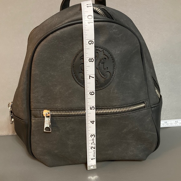 Christian Lacroix Black Backpack with Silver Zipper - Picture 3 of 8